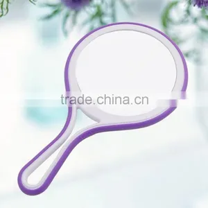 Double Sided Magnifying Hand Makeup Mirror, Plastic Cosmetic Hand Held Mirror thumbnail-2