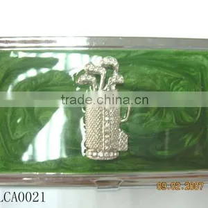 Green Pattern Stainless Steel Business Card Case Waterproof Shockproof Aluminum Case thumbnail-1