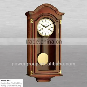 Cheapest Wooden Wall Clocks Solid Wood Case Strike Every Hour Good Quality PW1608JD thumbnail-1