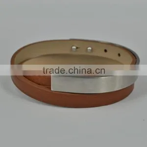 Leather Jewelry Hot Sale Steel Time Leather Bracelet Plain Leather Bracelet thumbnail-3