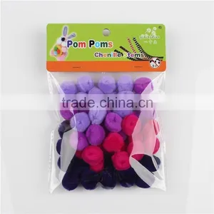 Factory Supply DIY Crafts Purple Series Pompoms Toys for Kids or Wedding Party Decoration thumbnail-1