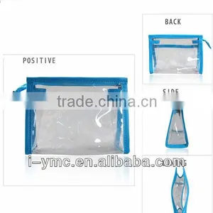 Blue PVC Clear Cosmetic Bag,plastic Makeup Bag thumbnail-1