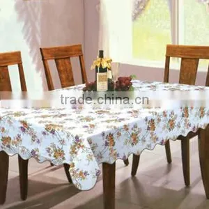 Beautiful Flower Printed Square Vinyl Table Cloth thumbnail-1