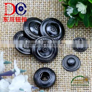 Gun Metal Garment Accessory Custom Logo Snap Button for Leather Jacket thumbnail-2