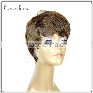 Premium Ombre Human Hair Wig Silk Top Lace Front Wig Short Human Hair Wig for Boss Wig thumbnail-2