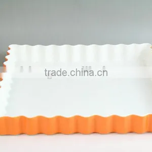 Bakeware Colorful Glazed Corrugated Ceramic Square Plate thumbnail-6