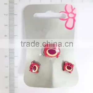 Cute Acrylic Carton Animal Earring and Ring Set for Kids thumbnail-6