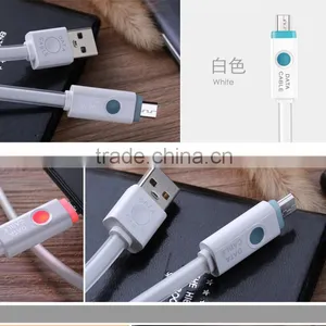 Ultra Thin USB Cable for Mobile Phone Soft USB Data Transfer Cable Charger With LED Light thumbnail-6