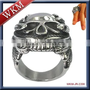 Year 2016 New Design Cheap Stainless Steel Skull Ring thumbnail-1