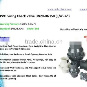 PVC Horizontal Swing Wafer Check Valves DIN ANSI JIS Standard thumbnail-1