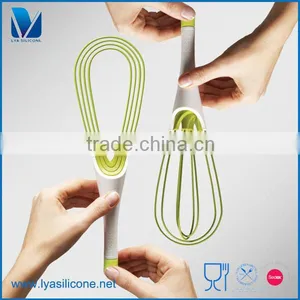 100% Food Grade Silicone Silicone Egg Beater Mini Manual Egg Beater thumbnail-2