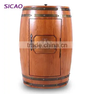 China High Quality Solid Oak Wooden Wine Barrel Furniture 18 Bottles thumbnail-3