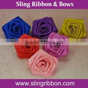 2015 High Quality Cheap Wholesale Artifical Ribbon Flowers For Valentine's Day thumbnail-1