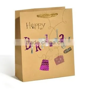 Diy Christmas Brown Paper Drawstring Gift Bags thumbnail-4