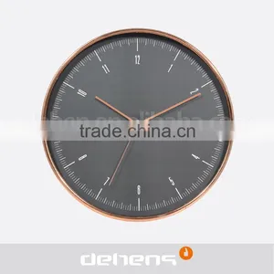 DEHENG 12 Inch Rose Golden Plastic Wall Clock thumbnail-1