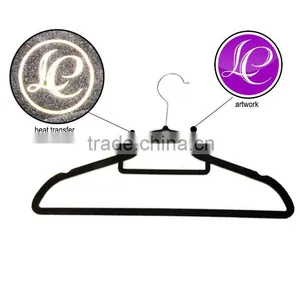 Black Velvet Flocked Flocking Hanger With Logo thumbnail-1