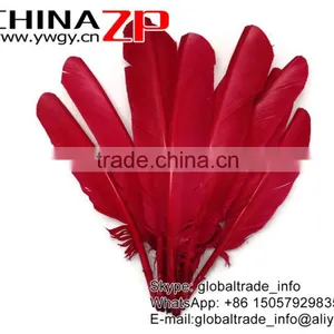 ZPDECOR Factory Bulk Sale Selected Prime Quality Natural Dyed Red Eagle Turkey Pointers Quill Large Feathers for Fashion Show thumbnail-2