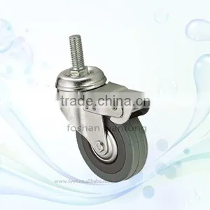 Medium Duty Furniture Wheel All Size Threaded Stem Rubber Caster Wheel thumbnail-1