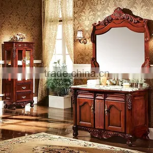 WTS208FS Vintage Brown Finished Single Sink Bathroom Vanity Cabinets thumbnail-3
