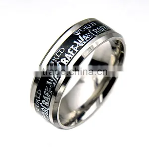 Factory Cheap Stainless Steel Sticker Ring Punk Wide Wedding Band for Men Jewelry thumbnail-3