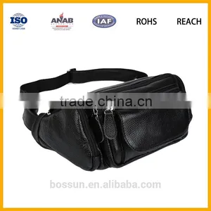 Black Men Genuine Leather Waist Bag High Quality Waterproof thumbnail-4