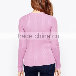 Deep V Sweater Sweater Women v Neck Thin Sweater Pink Casual v Neck Tight Sweater thumbnail-2