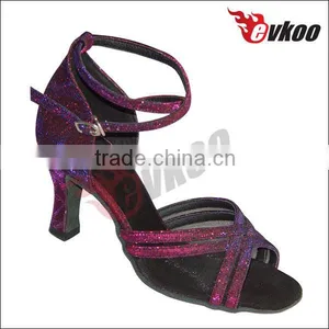Closed Toe Salsa Shoes EVKdance Shoes Zapatos de Baile Latino Girls Dance Shoes thumbnail-2