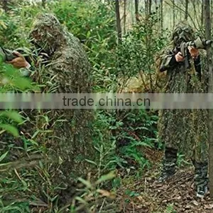 Woodland Camouflage Ghillie Poncho for Hunting Wargames or Other Outdoor Activities thumbnail-4
