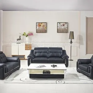 European Style Leather Sofa Set thumbnail-1