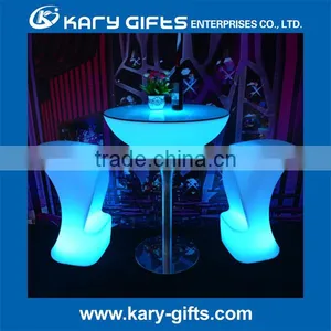 2016 Rechargeable Outside LED High Top Round Cocktail Bar Table Set thumbnail-1