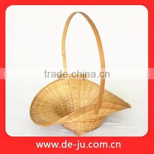 Handmade Knit Natural Bamboo Flower Girl Basket thumbnail-1