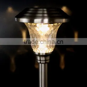 9pk Stainless Steel Solar Path Light Outdoor LED Landscape Lawn Garden Lamp - 158 mm thumbnail-4