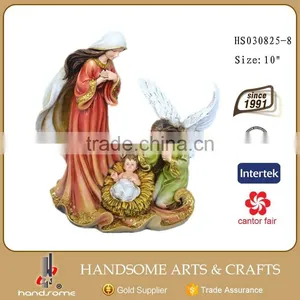 Resin Holy Familay Statue With Angel thumbnail-2