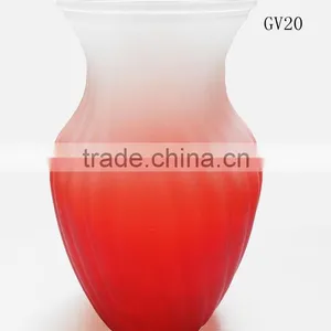 Transparent Red and Blue Decorative Glass Vase thumbnail-6