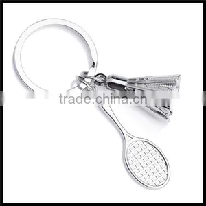 Personalized Metal Badminton Racket Sports Keychains Manufacturer thumbnail-1