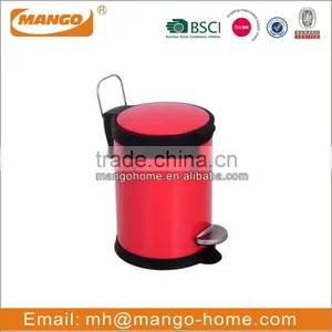 Round Stainless Steel Pedal Garbage Can With Soft Close Cover thumbnail-4
