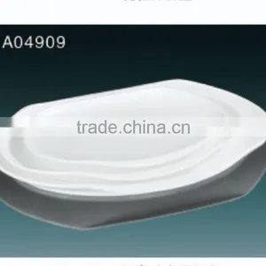 2016 Hot Sale White Ceramic Oval Bread Plate thumbnail-1