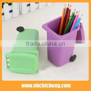 Plastic Pen Holder Recycle Bin Pen Holder Trash Can Brush Pot thumbnail-4