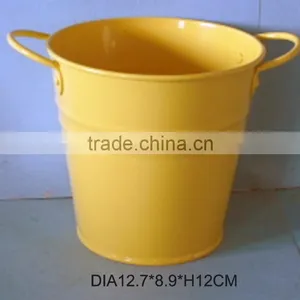 Tin Bucket Yellow Metal Bucket thumbnail-1
