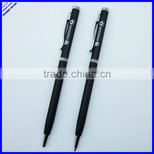 Matt Black Color Thin Metal Ballpoint Pens thumbnail-1