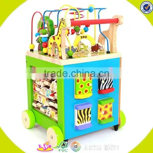 Wholesale Wooden Multifunction Baby Walkers Best Gift Kids Wooden Stroller Baby Walker Educational Wooden Baby Walker W16E040 thumbnail-6