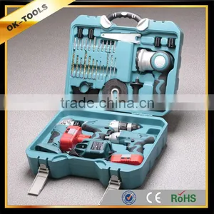 2014 New Modern Electric Drill Angle Grinder Impact Wrench Power Tool Sets 4 in 1 Combo Kit Tool Box thumbnail-1