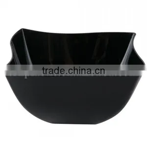 FOOD GRADE Plastic Wavy 8 oz Black Square Bowl for Sale,OEM Plastic Wavy Black Square Lunch Bowl 8 oz for Sale thumbnail-3