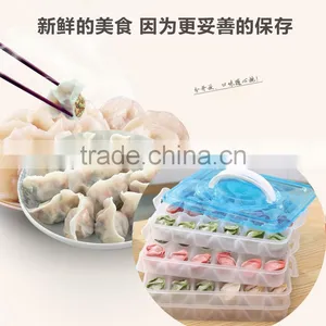 L00005 Reusable Stackable Compartment Dumpling Food Containers/Storage Organizer/Box/Bins/Holder With Lids - Leak Proof, Freezer thumbnail-4