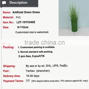 High Quality Plastic Artificial Bundle Fake Onion Grass for Home Decoration thumbnail-2