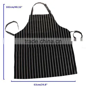 Black Adult Apron Kitchen Restaurant Bar Chef Cook Waiter Polyester Stripe Bib Cook Cleaning Avental Delantal Tools thumbnail-6