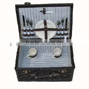 Factory Wholesale Cheap Natural Handmade Outdoor Wicker Willow Picnic Basket thumbnail-1