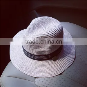 Metal Standard British Wind Spring/summer Days Pure Color Printing Letters Straw Hat Female Temperament Sunshade Little Hat thumbnail-1