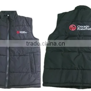 Black Sleeveless Polar Fleece Work Vest for Men Waterproof 201T Fabric thumbnail-3