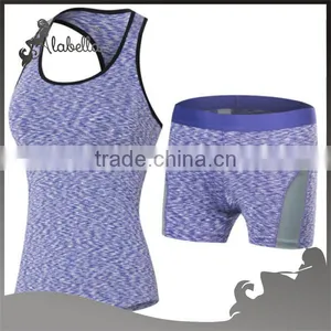 2 Pcs Fashion Yoga Gym Bodybuilding Fitness Sports Wear Set Clothing for Women thumbnail-2